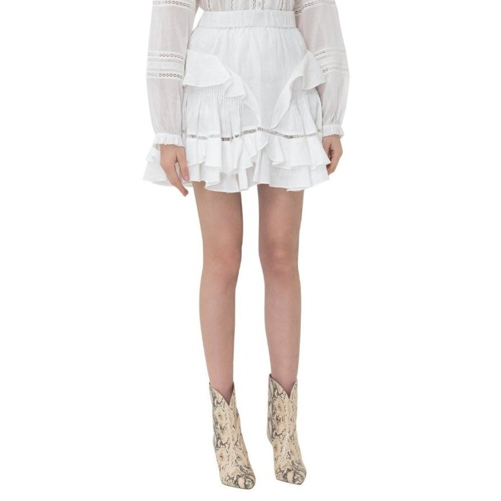 New MARANT ETOILE Size 40 Moana skirt JU0025FA-A1J54E white